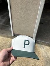 PUMA Golf Adjustable Hat White/Green Solid P ...