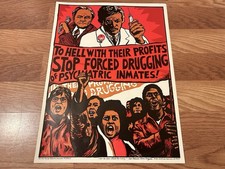 Ten 1977 Original San Francisco Poster Brigade Stop Drugging Psychiatric Inmates