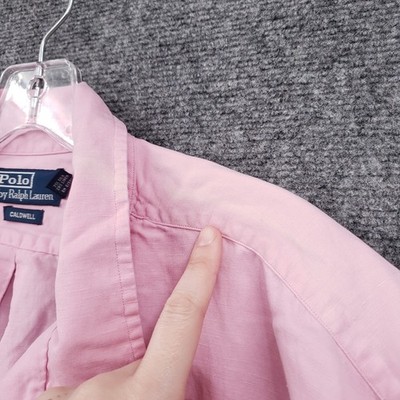 Polo Ralph Lauren Caldwell Camp Shirt Mens 3X Big Pink Silk Linen