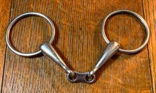 Ring Snaffle, English Horse Bit, 5 1/4" French Link Mouth, Stainless Steel
