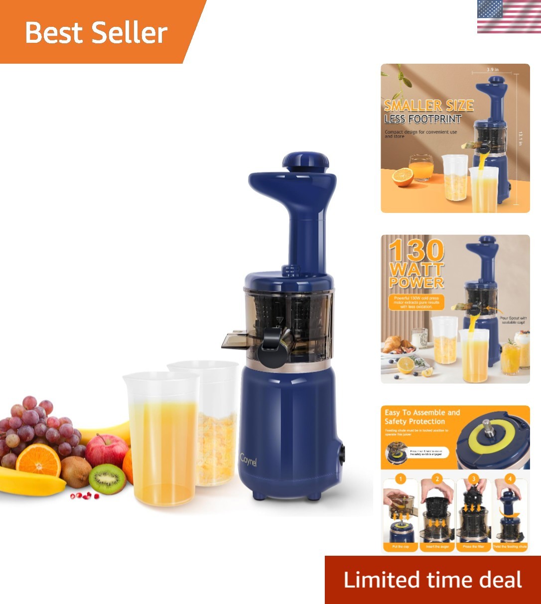 Electric Cold Press Juicer Machine Slow Masticating Juicer for Fruit Vegetable