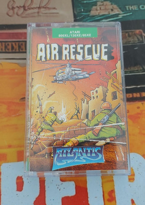 Air Rescue (Atlantis 1986) ATARI XE XL 800 (Tape, Box, Manual) works 8-bit