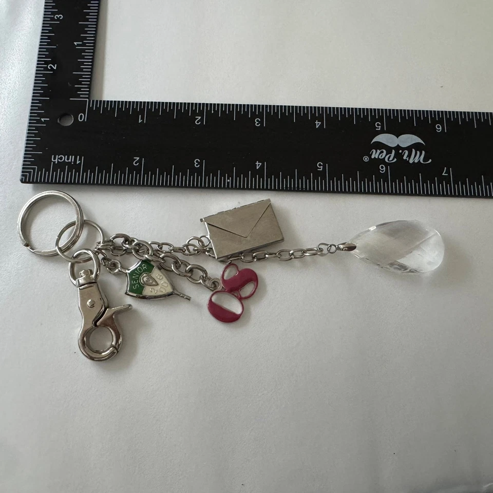 Брелок брелок серебряный металлический зажим выпускной 2008 Jostens подвеской брелок JDS инициалы - Изображение 2 из 4