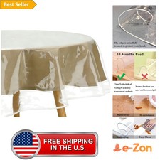 Clear Oval Table Cover Protector Waterproof Spill-Proof Vinyl 60 x 90 Inches