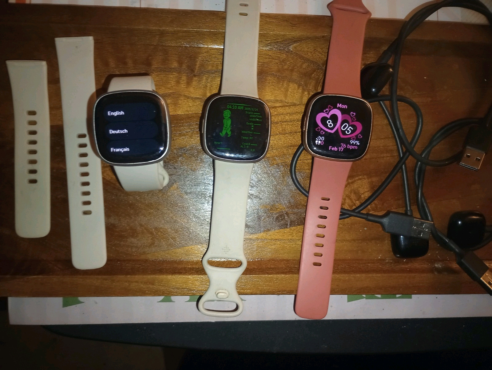 Fitbit Sense 2 Smartwatch Advanced Health Tracking Blue Mist Pale Gold Open Box-image