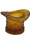Vintage Fenton Art Glass Daisy and Button Amber Top Hat Vase