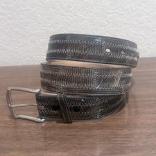 Vintage TONY LAMA Genuine Lizard Leather Belt Size 40 Gray Western 20540