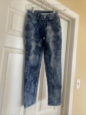 Justice Girls Acid Washed Premium Blue Denim Jeans Sz 10 S