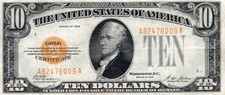 Series 1928 Ten Dollar United States Gold Certificate $10 Notes-009