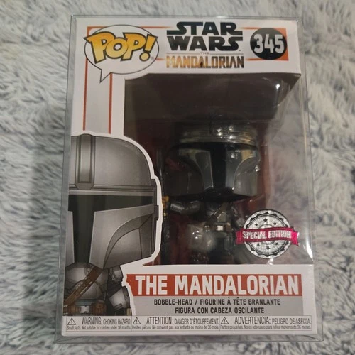 Funko Pop! Star Wars: The Mandalorian #345 Special Edition Sticker Chrome Helmet