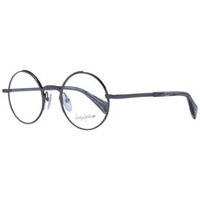 Yohji Yamamoto YO-1058014 Unisex Gray Optical Frame Metal Round Solid Eyeglasses