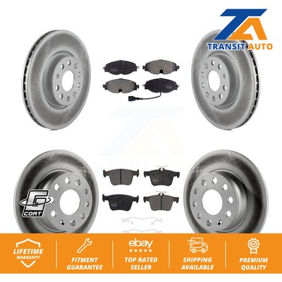 Coated Brake Rotors Semi-Metallic Pad Front Rear Kit For Volkswagen Taos Audi A3