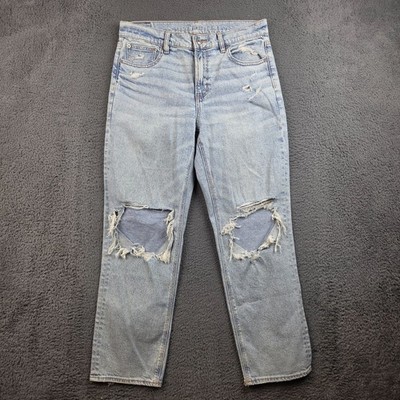 American Eagle Jeans Women's 8 Super High Rise Ankle Straight Distressed Stretch