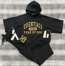 Fear of God Essentials Vintage Black Classic 2 Piece Set FW25 In Small