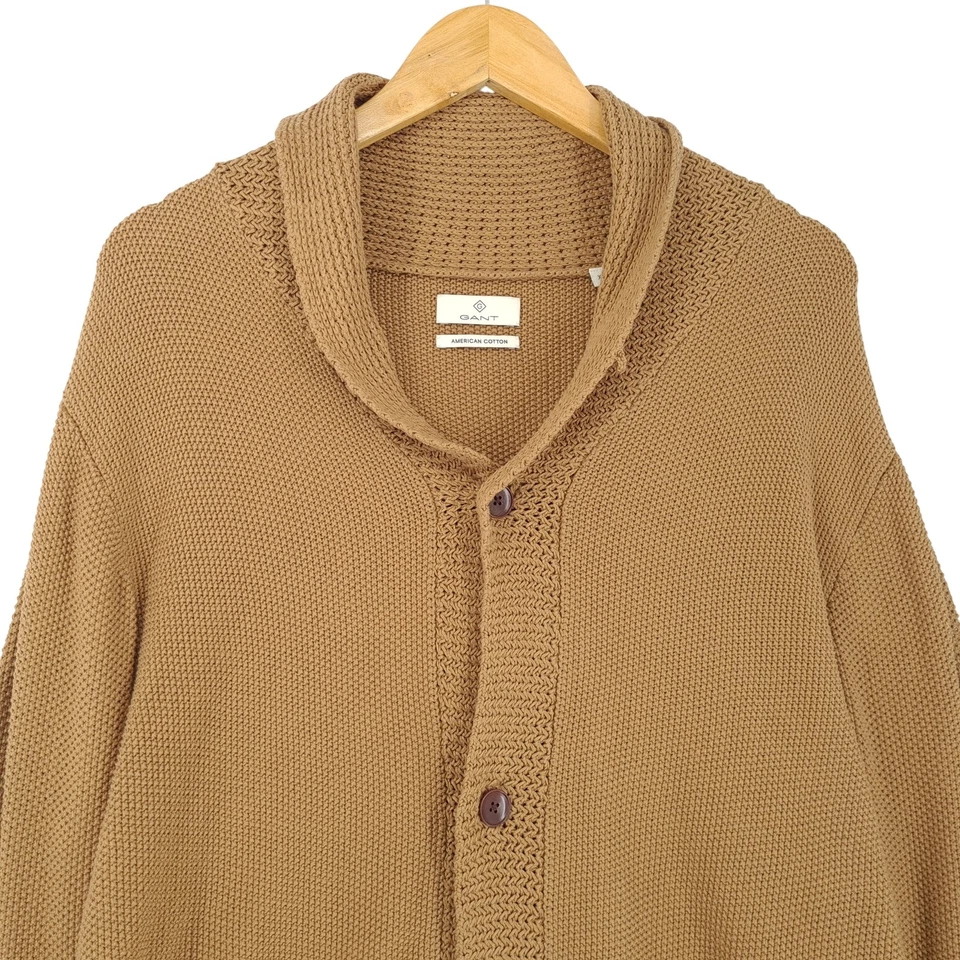 GANT Suéter Para Hombre Chaqueta De Punto Marrón Algodón Bf3 Tamaño XL - Imagen 2 de 4