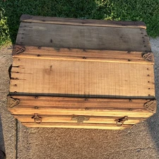 Antique pirates captains chest Trunk Camel Back 