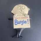 Vintage Burgie Beer Mini Plastic Sign "Don't Forget Burgie!" Man, Vintage, Rare