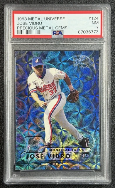 JOSE VIDRO PSA 7 1998 FLEER METAL UNIVERSE #124 PRECIOUS GEMS 04/50 EXPOS PMG