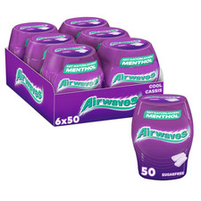 Airwaves Kaugummi Zuckerfrei, Cool Cassis Gum, 6 X 50 Dragees, Großpackung Chewi
