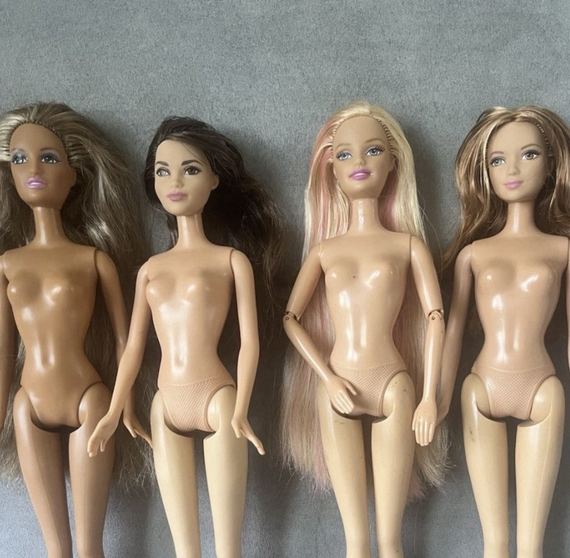 Lot Of 4 Barbie Fashionistas Dolls, Mattel 2010’s Movie Dolls, Nude Used