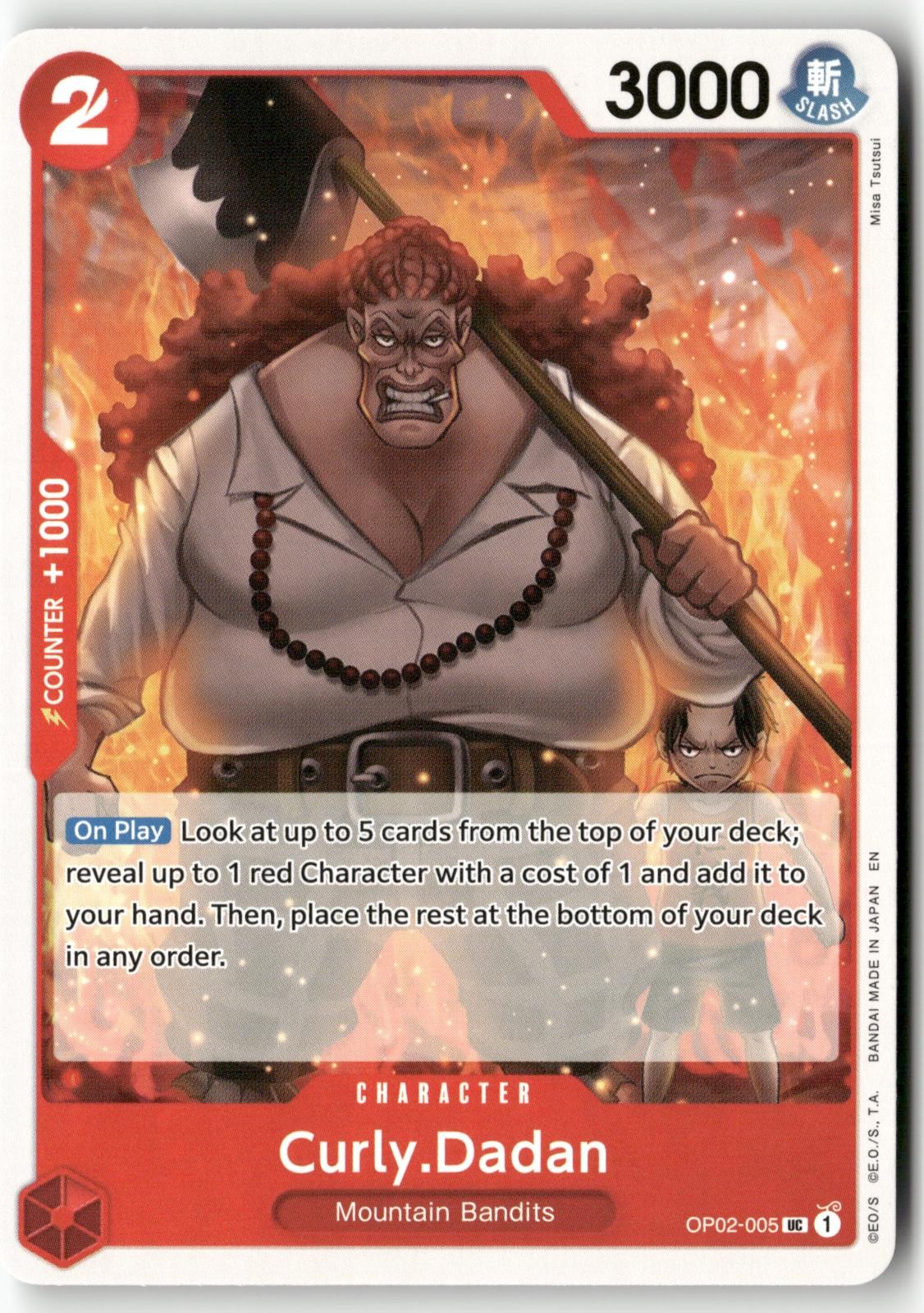 Curly.Dadan OP02-005 One Piece English Paramount War 2023