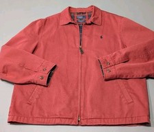 Vintage Polo Ralph Lauren Harrington Jacket Large Plaid Lined 90s Preppy Red