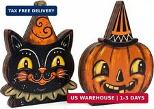 Wooden Halloween Decor Small Halloween Signs Indoor Decor Black Cat Pumpkin