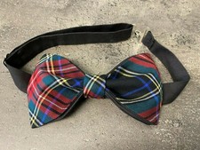 Custom Mens Black Tartan Plaid Bow Tie Pre-tied Gift 4 Him Handmade