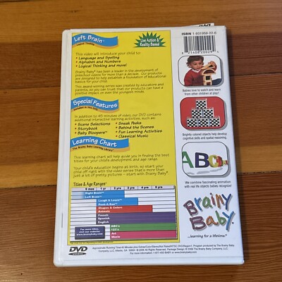 Brainy Baby - Left Brain Logical Thinking (DVD, 2003) 821408200294 Brainy Baby - Left Brain Logical Thinking (DVD, 2003) 821408200294