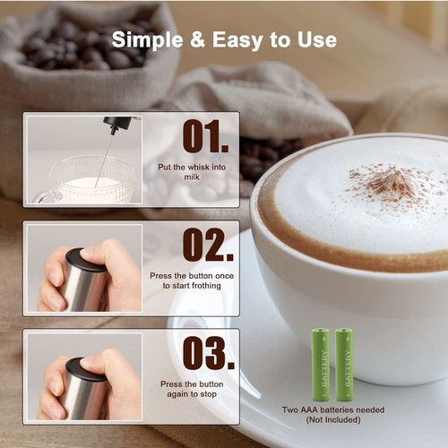 Senzer Milk Frother, For Rich And Creamy Coffee’s, 2 AA Batteries required - Picture 3 of 5