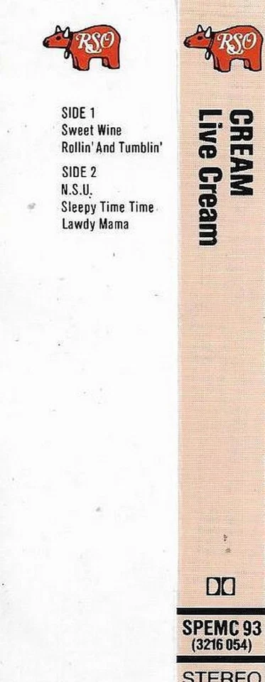 Cream Live Cream CASSETTE ALBUM Rock Blues Rock Hard Rock Psychedelic reissue - Image 4 of 4