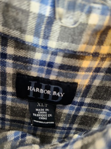 HB Harbor Bay Shirt Men's XLT Collared Plaid Long Sleeve Button Down Tall - Picture 5 of 9