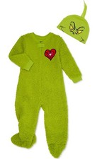 Kids The Grinch One Piece Pajamas Union Suit Toddler Boy Girl Christmas Costume