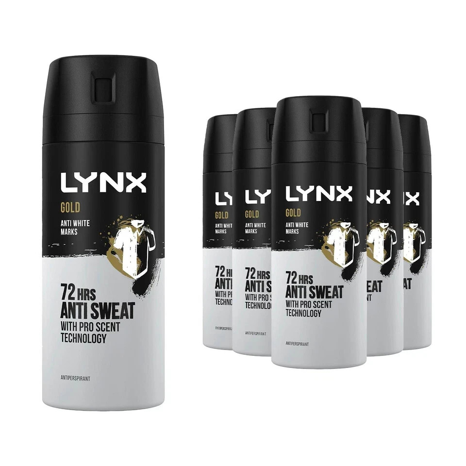 Lynx Anti-perspirant Deodorant Body Spray Gold 72H 150ml Pack of