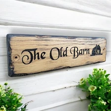 Personalized Sign | Custom Engraved Plaque, Rustic Wooden Nameplate, Farmhouse S
