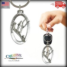 Mule Deer Antler Shed Pewter Keychain, Antler, Hunting, Buck, Key Fob, M012KC