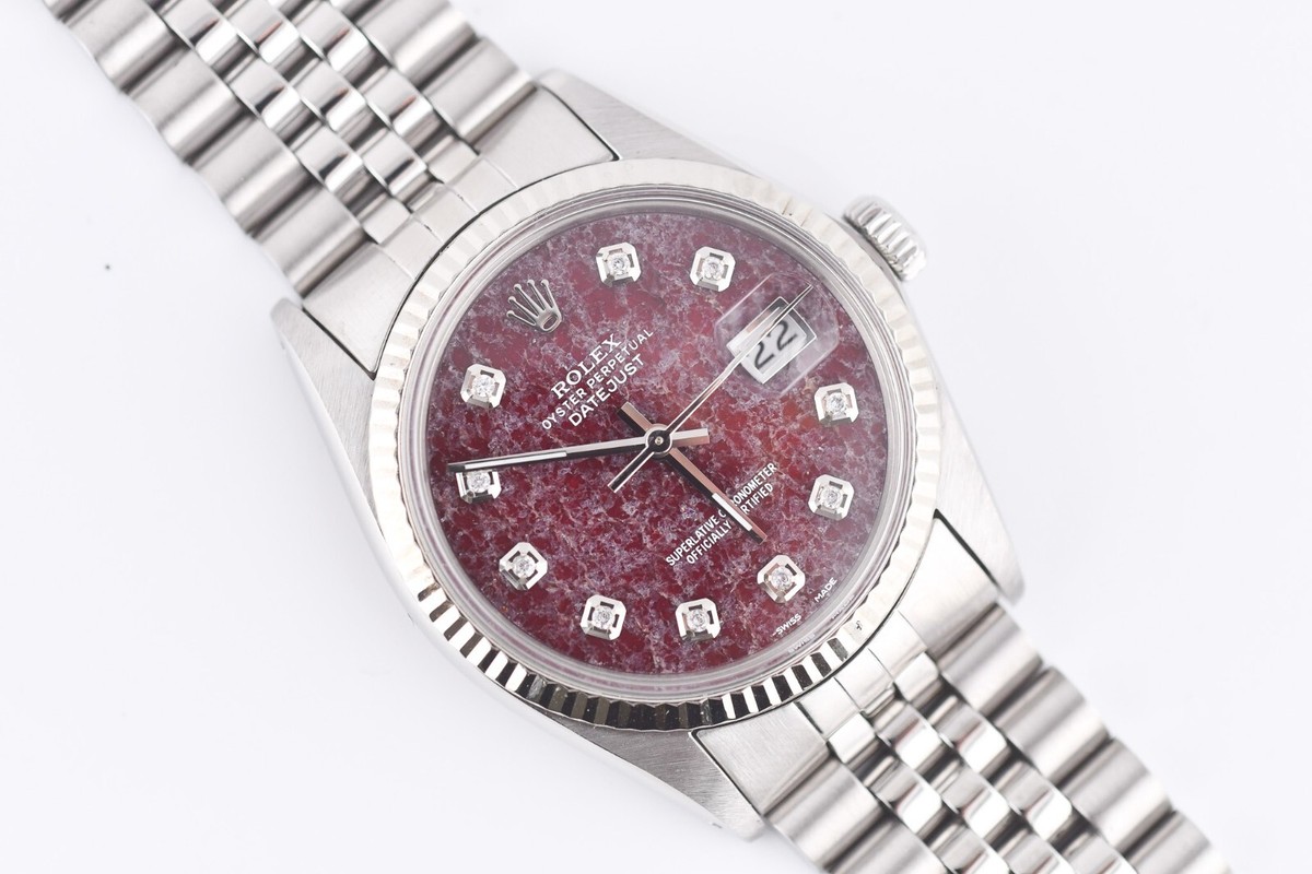 Rolex Datejust Ref.16014 Stainless Steel & White Gold 36mm Red