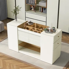 Multi-Functional Island Vanity Dresser Storage Cabinet w/6 Drawers Display Shelf