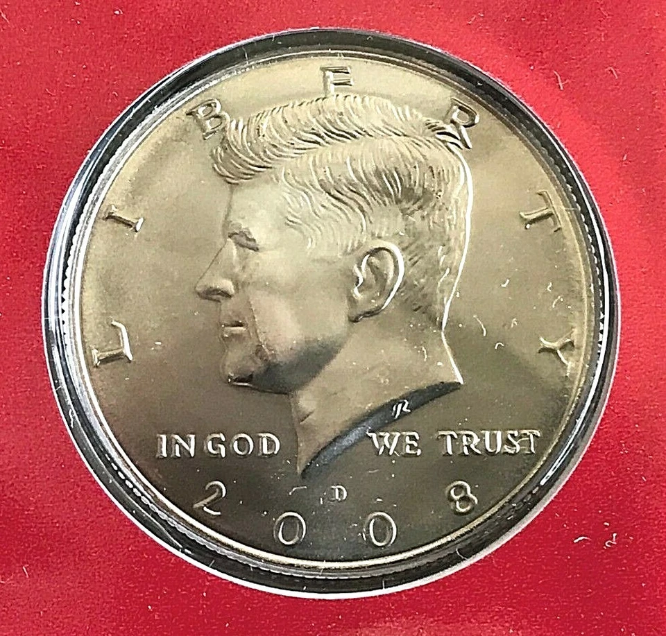 2008 P D  Kennedy Half ~ Satin Mint Strikes ~ Original Mint Wrapper  - Image 2 of 3