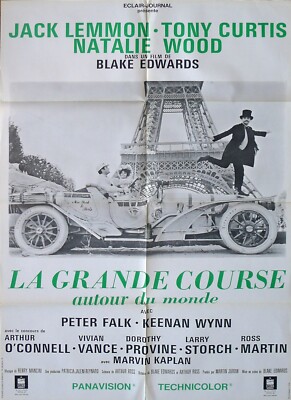 THE GREAT RACE - CARS / EIFFELTURM - CURTIS / LEMMON - REISSUE MEDIUM POSTER