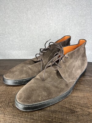 Santoni Eddy Chukka Sneaker Boot Brown Suede Size 12 D