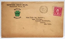 1920 Keystone Emery Mills Advertising Cover, Frankfort, Philadelphia, PA