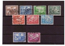 H27132 Deutsches Reich Mi. Nr. 499 - 507  gestempelt mit 505 B  z.T. gepr&uuml;ft