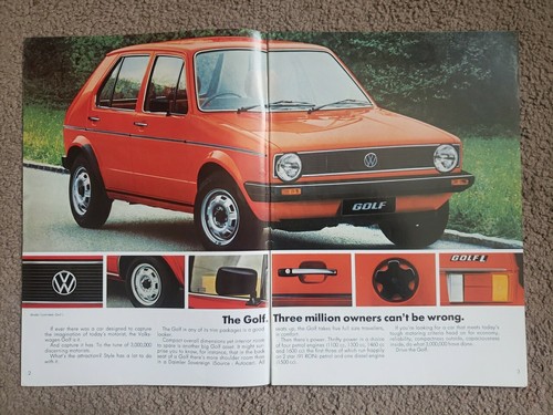 VW Volkswagen Golf Showroom Brochure 1980 - Picture 2 of 9