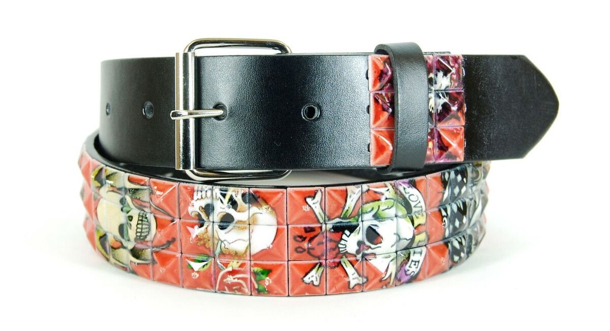 Metal Studded Leather Stud Designed Belt Pyramid Punk Rock Metal Studded Leather Stud Designed Belt Pyramid Punk Rock