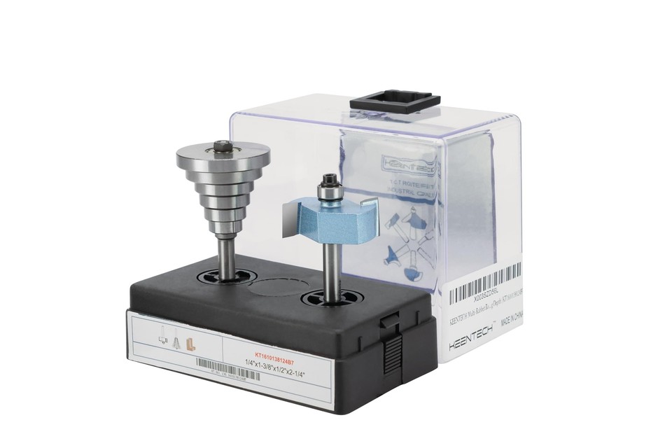 KEENTECH Router Bits, Rabbeting Bit Set with Interchangeable Bearings ...