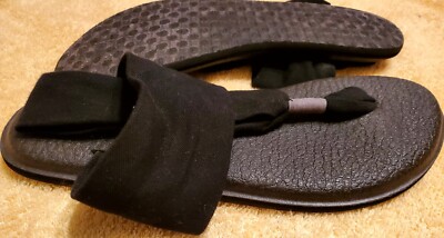 Sanuk Yoga Sling 2 Chill Slingback Womens Size 9 Black Sandals 