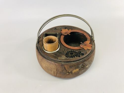Y7268 TRAY Makie paulownia tobacco cigarette handle Japan antique vintage - 第 1/21 張圖片