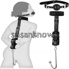 Classics Adjustable Handcuffs Mouth Plug Collar Leather Metal Hooks Couples