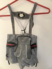 Austria Vtg Early 1960s Lederhosen Soft Leather boys Sz 3 11" w x 9" pants Vguc